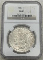 (YZ) Graded 1985 Silver Morgan Dollar MS 63