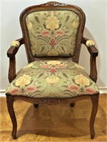 Vintage Rococo Style Upholstered Parlor Chair