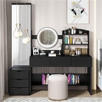 Vanity Desk w/ 3-Color Touch Light  6 Drawers