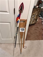 Vintage Square Yard Stick, Seat, & Spear(LR)