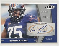 Eugene Monroe 2009 Sage Hit Virginia signed tradin