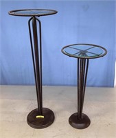 Pair Iron Plant Stands 30" & 21"
