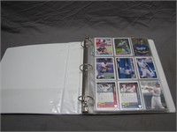 White Binder Filled W/Assorted Baseball Cards