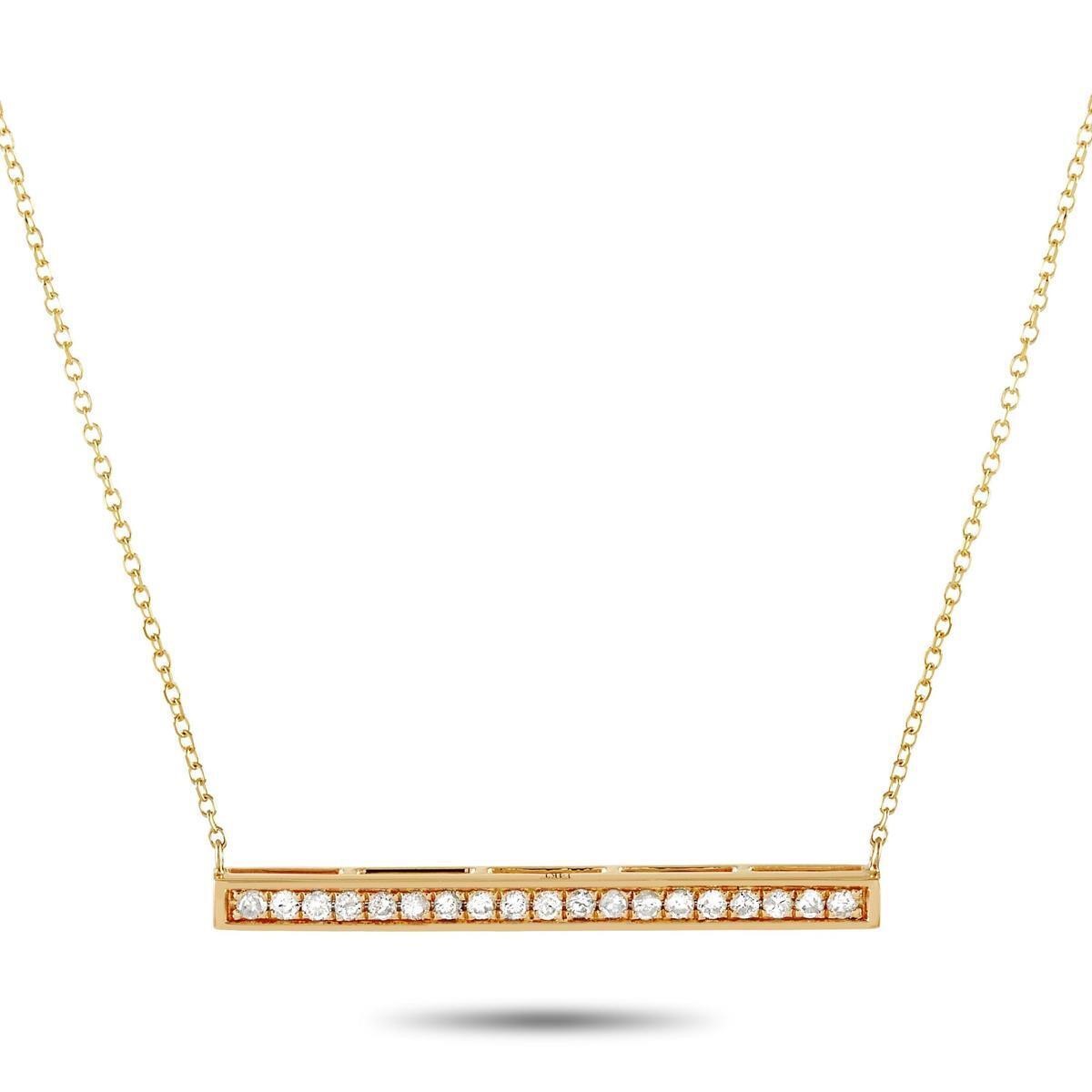 14K Yellow Gold 0.25 ct Diamond Pendant Necklace