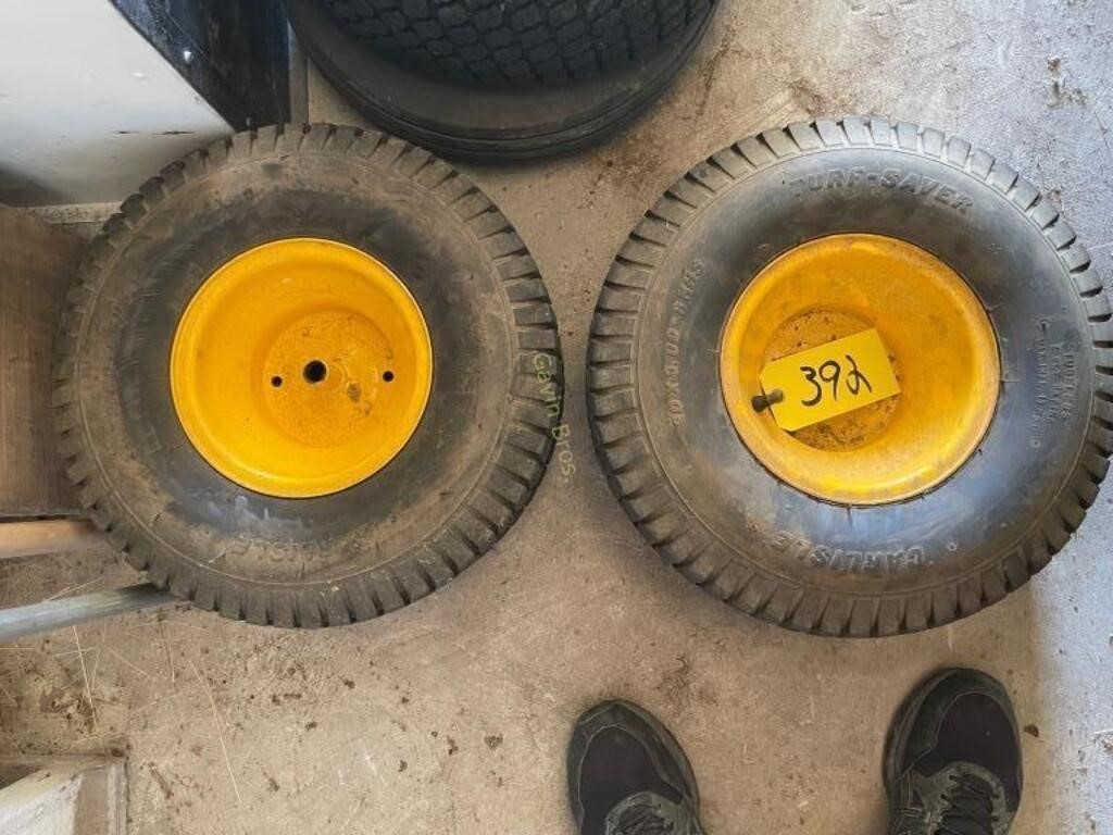 (2) 20-8-8 Lawn Mower Tires and Rims