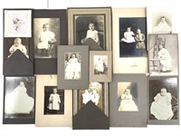14 Mounted Paper Photos Children, Babies Portraits
