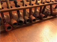 Nice large lot of pipes on large rack