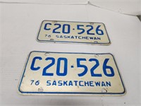 1976 Sask License Plates
