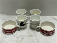 4 Coffee Glasses With 2 Soup Bowls