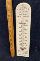 FC Niblock Lumber Concord NC Wooden Thermometer