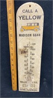 Yellow Cab Wooden Thermometer