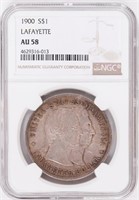 Coin 1900 Lafayette Commemorative Dollar NGC AU58