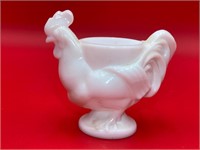 Imperial Glass Milkglass Rooster Egg Cup