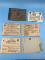 ration book holder purchased 1936 with an assortme