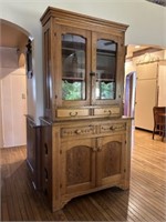 Antique Oak 2-Piece Step Back Cupboard