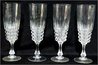 4 Crystal Champagne Stems 7"