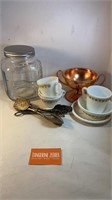 Corelle & Glass Canister Lot