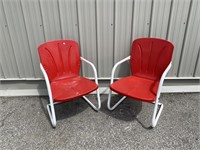 Pair of Retro Steel Patio Chairs
