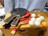 Badminton paddles and balls