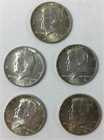 Lot of 5 1964 Kennedy Half Dollars