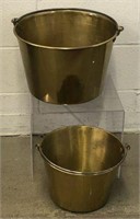 Brass Buckets with Handles, Lot of 2