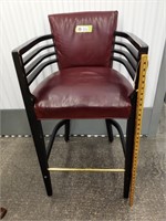BAR HEIGHT CHAIR MAROON W/ ARMS