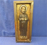 old wooden "st. francis" plaque - 24in tall