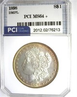 1898 Morgan MS64+ DMPL LISTS $800