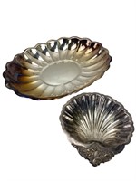 Silver Plated Scalloped Bowls or Trinket Dishes