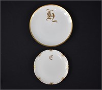 2 Decorative Gold Rimmed Porcelain Plates