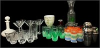 Large Collection Mid Century Glassware, Barware