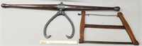Bow Saw & Tongs Antique Tools
