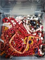 Plastic Tote Full of Jewelry Making Beads-Most