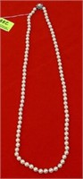 VINTAGE 7MM PEARL NECKLACE WITH 14K GOLD CLASP