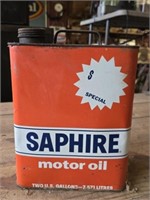 Vintage Saphire 2 Gal Motor Oil Can