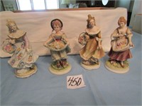 4 LEFTON VICTORIAN LADY FIGURINES