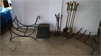 Brass Duck Fireplace Tools,Log Holder,Grate,Ash