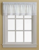 3PACK Crochet 14-in White Polyester Valance