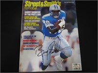 BARRY SANDERS SIGNED MAGAZINE WITH COA LIONS