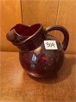 Anchor Hocking royal ruby red ball pitcher