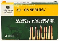 20 Rounds Sellier & Bellot .30-06 Springfield Ammo