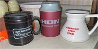 1987 Hon 40th Anniv. Coffee Cup, Hon Can Holder,