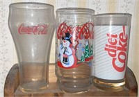 (3) Vintage Coca-Cola/Diet Coke Glasses