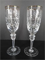 Rogaska Gold Rim Champagne Glasses