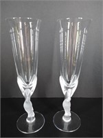 Igor Carl Faberge Kissing Doves Champagne Flutes