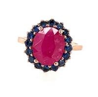 14ct r/g ruby & sapphire ring