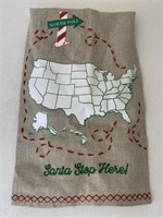 Adorable Santa stop here dish towel from the