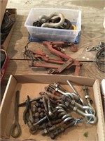 Group lot of clevis's, chain binders