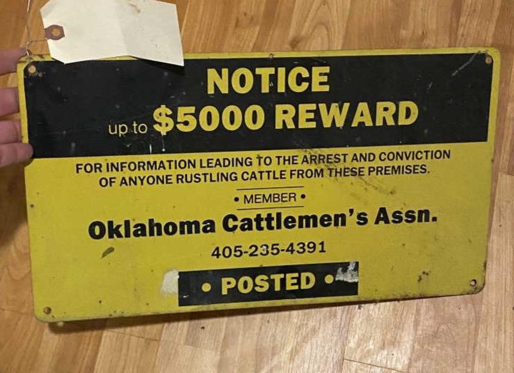 Metal Sign "Oklahoma Cattlemen's Association"