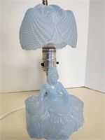 Dresser Lamp, blue glass